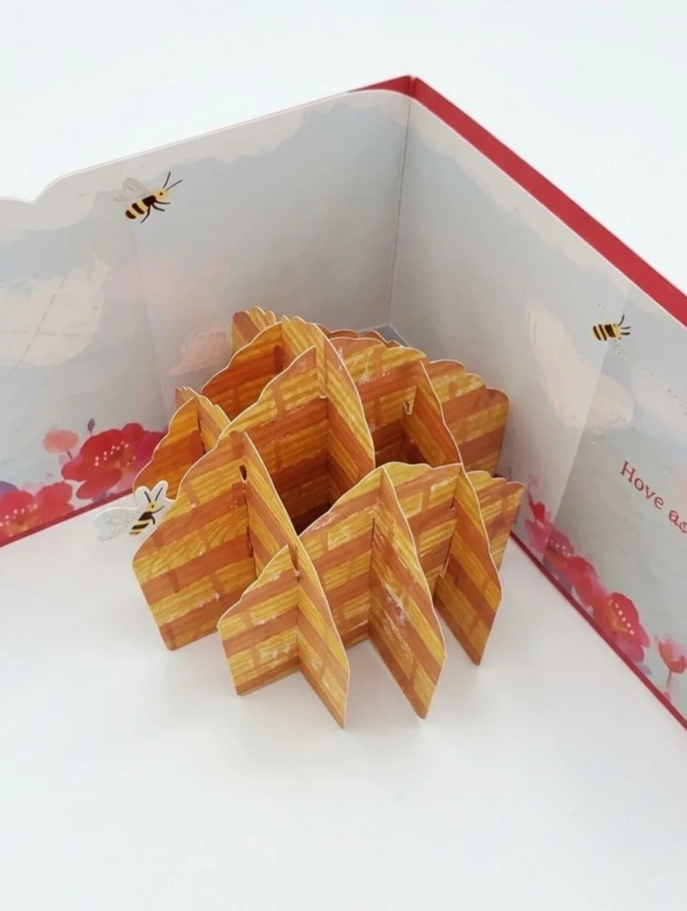 Valentine's Day 3D Greeting Card for Anyone Honey Bee Pop-up Hive Family Friend